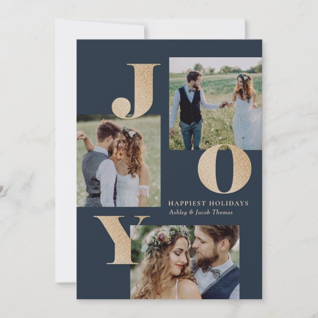 Spread Joy EDITABLE COLOR Holiday Photo Card (Front)