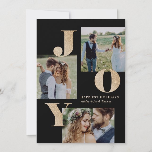 Spread Joy EDITABLE COLOR Holiday Photo Card (Front)