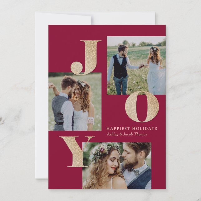 Spread Joy EDITABLE COLOR Holiday Photo Card (Front)