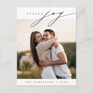 Spread Joy, Merriest Christmas Family Photo Modern Postcard