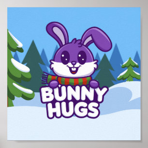 Spread Joy with Winter Bunny Hugs! Poster