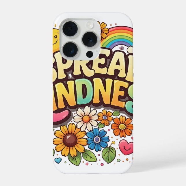 Spread Kindness – Cute Floral Rainbow  iPhone Case (Back)
