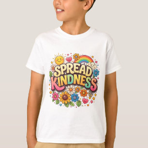 Spread Kindness – Cute Floral Rainbow T-Shirt