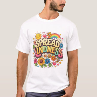 Spread Kindness – Cute Floral Rainbow T-Shirt