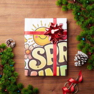 Spread Kindness – Cute Floral Rainbow Wrapping Paper