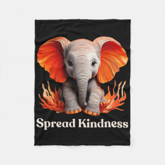 Spread Kindness Cute Orange-reddish Ba  Fleece Blanket