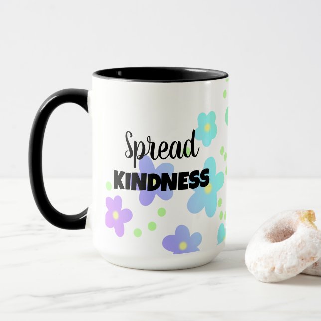 Spread Kindness Floral Mug (With Donut)