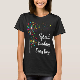 Spread Kindness for Women Summer Dandelion Graphic T-Shirt