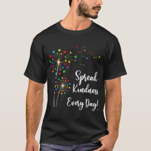 Spread Kindness for Women Summer Dandelion Graphic T-Shirt