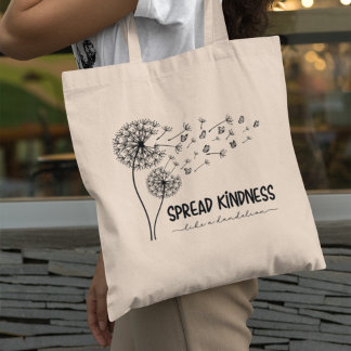 Spread Kindness Like A Dandelion Butterfly Custom Tote Bag