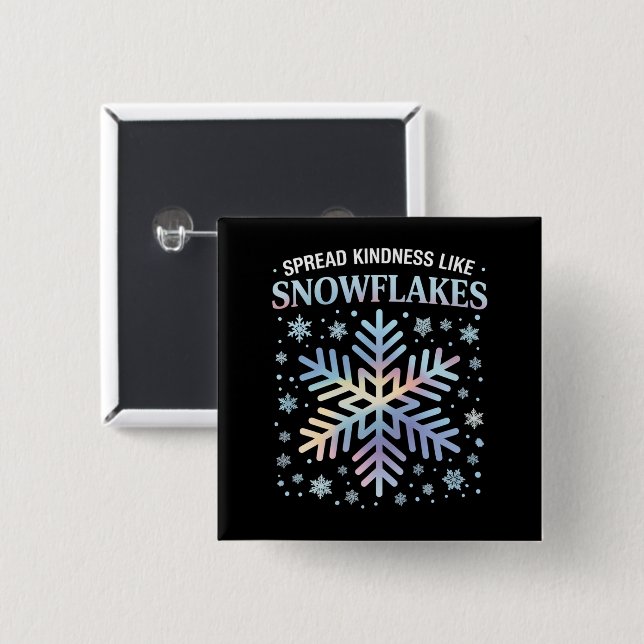 Spread Kindness Like Snowflakes Christmas Teacher 2 Inch Square Button (Front & Back)