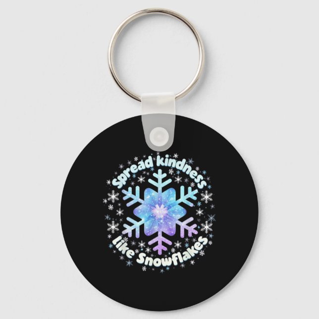 Spread Kindness Like Snowflakes Christmas Teacher Keychain (Front)