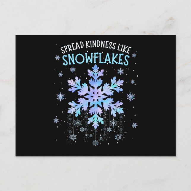Spread Kindness Like Snowflakes Christmas Teacher  Postcard (Front)