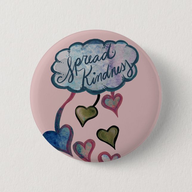 Spread Kindness Love Cloud Art          2 Inch Round Button (Front)