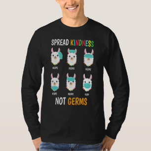 Spread Kindness Not Germs Llama Mask Wrong Social  T-Shirt