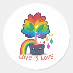 Spread Love and Diversity with our 'Love is Love'  Classic Round Sticker