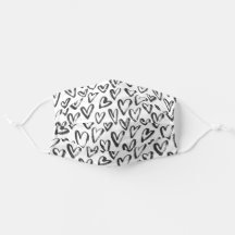 Spread Love Black and White Heart Pattern