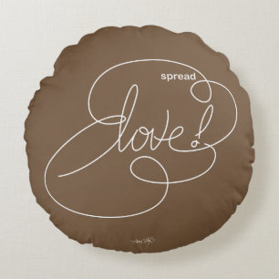 spread LOVE -  Bold CloudS - W Round Pillow