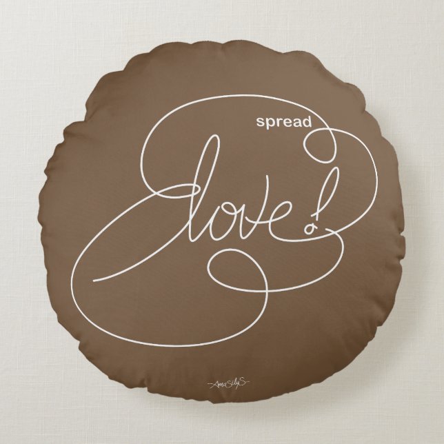 spread LOVE -  Bold CloudS - W Round Pillow (Front)