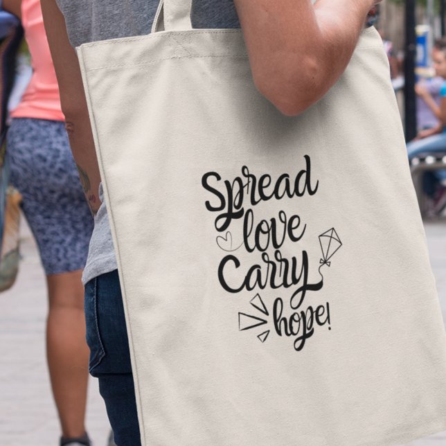 Spread Love Carry Hope Inspirational Gift  Tote Bag (Get ready to spread love and carry hope with this charming tote bag!)
