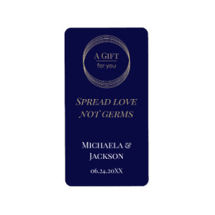  Spread Love Not Germs Blue Wedding Sanitizer   Label