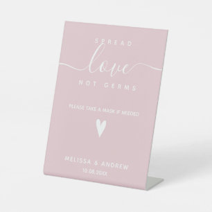 Spread Love not Germs -  Covid Safety Wedding Pedestal Sign