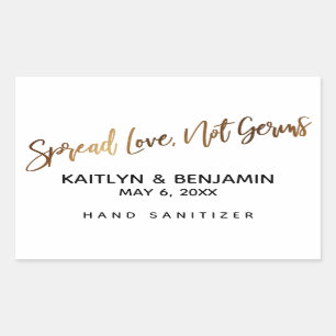 Spread Love, Not Germs Gold Handwriting Sticker