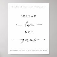 Spread Love Not Germs Sanitizer Station Wedding