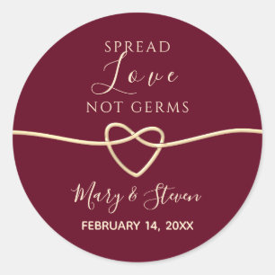 Spread Love Not Germs Wedding Classic Round Sticker
