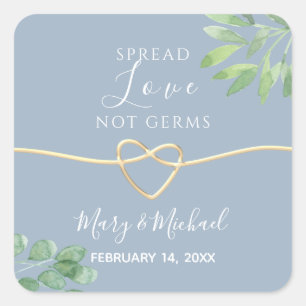 Spread Love Not Germs Wedding Square Sticker