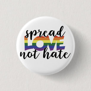 Spread Love Not Hate  1 Inch Round Button