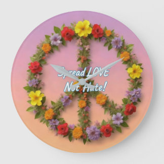 Spread Love Not Hate Large Clock