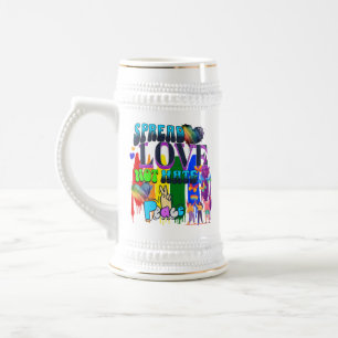 Spread Love Not Hate   LGBTQI+ Pride Beer Stein