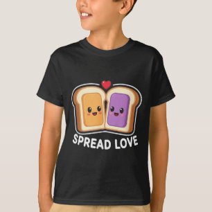Spread Love Peanut Butter And Jelly Valentine Desi T-Shirt
