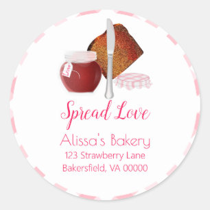 Spread Love Toast and Jam Address Classic Round Sticker