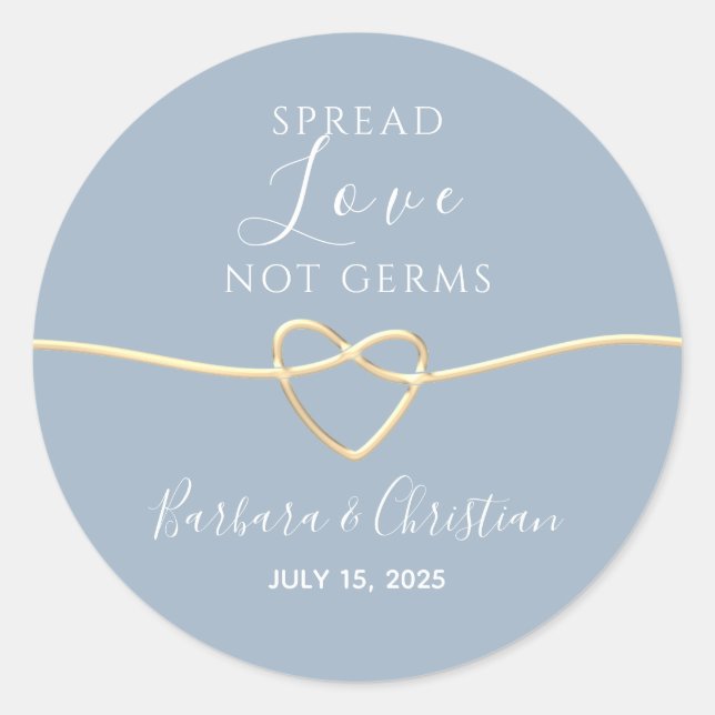Spread Love Wedding Favour Classic Round Sticker (Front)
