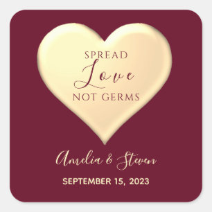 Spread Love Wedding Favour Square Sticker