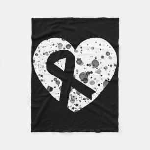 Spread Love With Graphic Heart And Ribbon Cancer Fleece Blanket