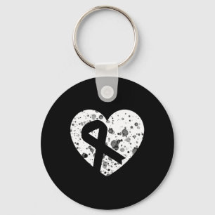 Spread Love With Graphic Heart And Ribbon Cancer  Keychain