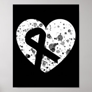 Spread Love With Graphic Heart And Ribbon Cancer  Poster
