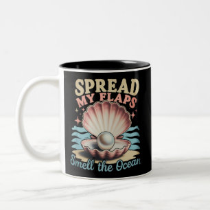 Spread My Flaps Smell The Ocean Funny Embarrassing Two-Tone Coffee Mug
