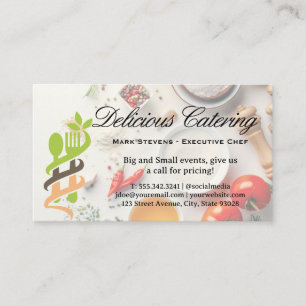Spread of Food on Table Business Card