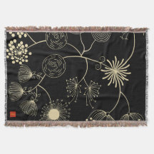 `Spread of Love` Golden Black Abstract Flowers