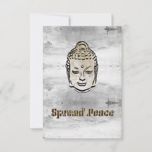 Spread Peace Buddha Thank You Card (Front)
