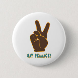 Spread Peace Not Fear Hand Sign 2 Inch Round Button