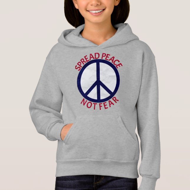 Spread Peace Not Fear Symbol Blue Red (Front)