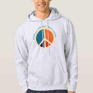 Spread Peace Not Fear Vintage Peace Symbol Hoodie