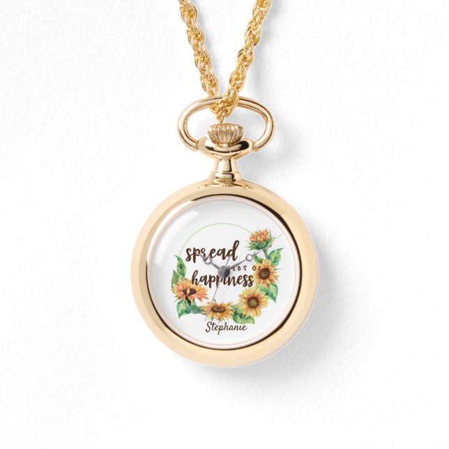 Spread Seeds of Happiness Personalized Name Watch (Front)