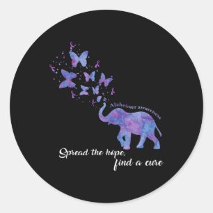 Spread The Hope Find A Cure Alzheimer Awareness Gi Classic Round Sticker
