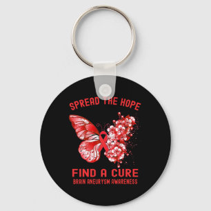 Spread The Hope Find A Cure Brain Aneurysm Awarene Keychain